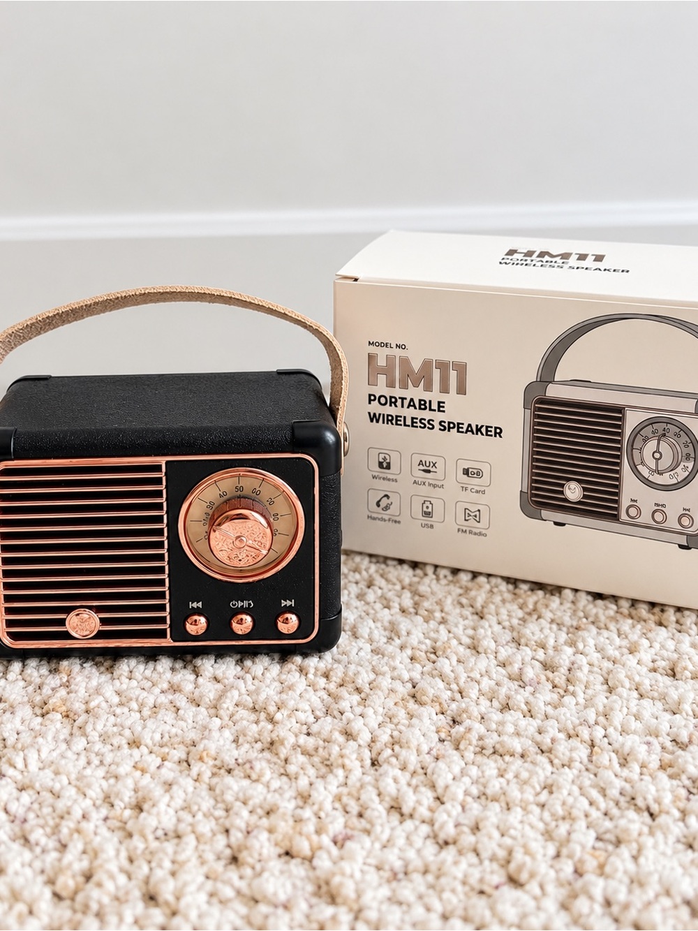 Mi Portable Wireless Speaker - Black with Rose Gold Accents